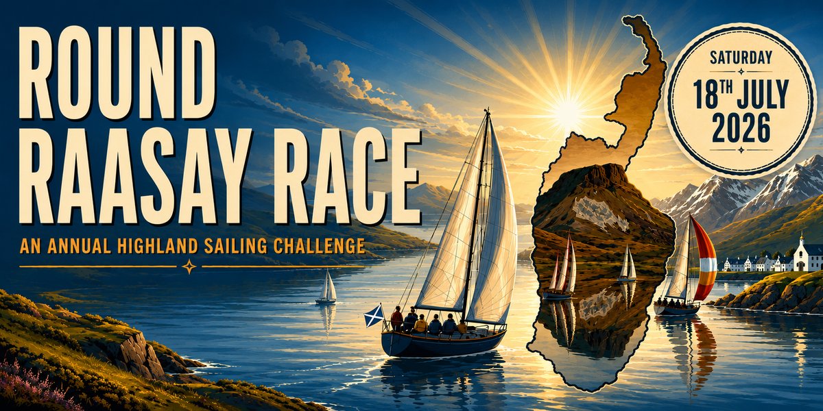 Round Raasay Race 2026 sailing event around the Isle of Raasay from Portree, Isle of Skye